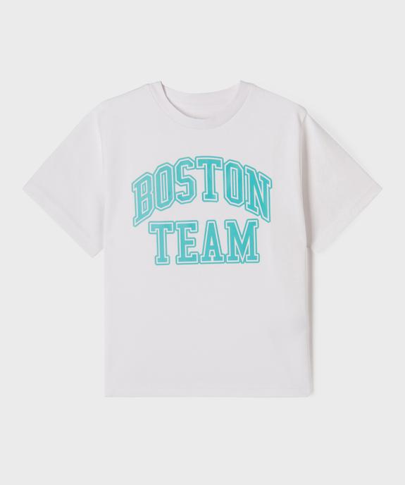 Tee-shirt manches courtes avec inscription Boston Team garçon vue1 - GEMO (ENFANT) - GEMO
