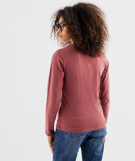 Tee-shirt col rond uni femme vue3 - GEMO(FEMME PAP) - GEMO