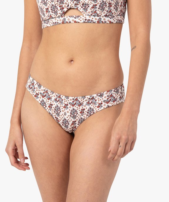 Bas de maillot de bain femme forme shorty à motifs fleuris vue1 - GEMO (PLAGE) - GEMO