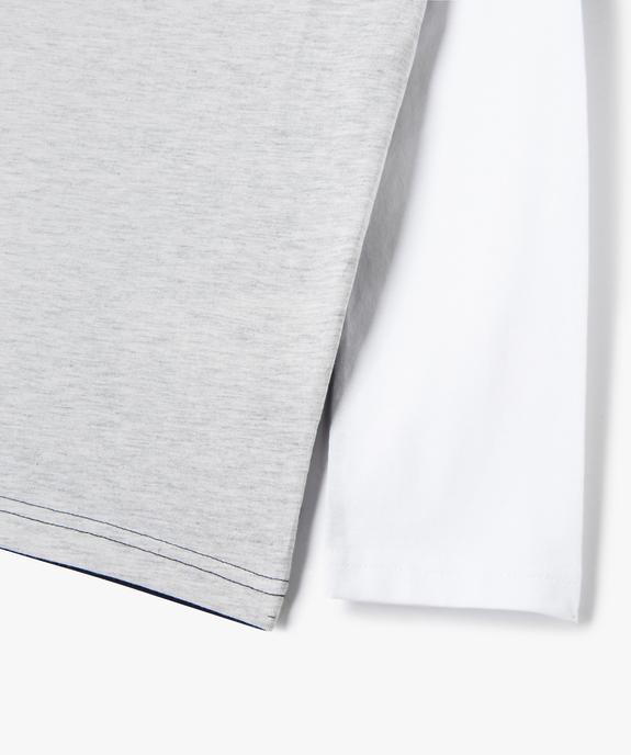 Tee-shirt garçon à manches longues effet 2 en 1 vue3 - GEMO (JUNIOR) - GEMO