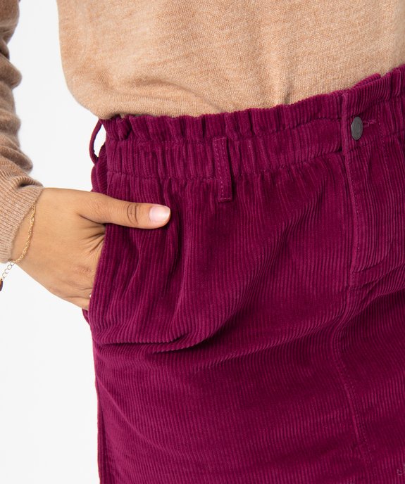 Jupe femme en velours côtelé avec taille froncée vue2 - GEMO(FEMME PAP) - GEMO