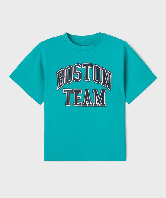 Tee-shirt manches courtes avec inscription Boston Team garçon vue1 - GEMO (ENFANT) - GEMO