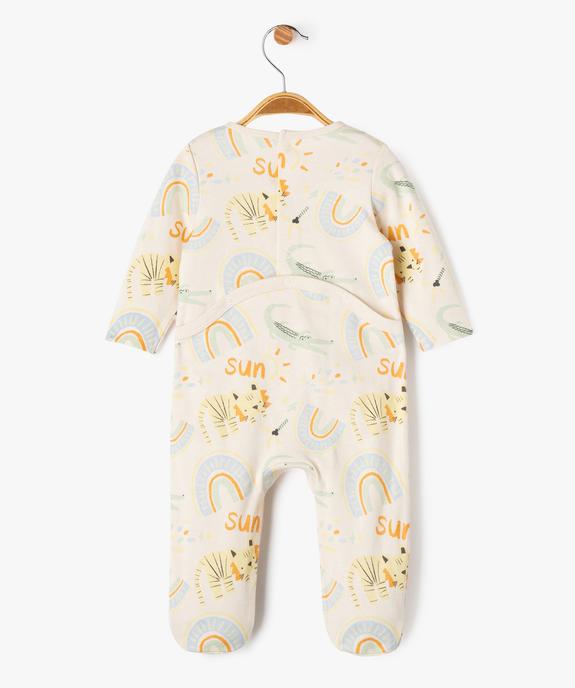 Pyjama à pont-dos pressionné en jersey de coton bébé vue4 - GEMO 4G BEBE - GEMO