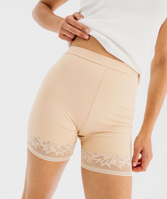 Panty gainant taille haute en microfibre et dentelle femme vue2 - GEMO(HOMWR FEM) - GEMO