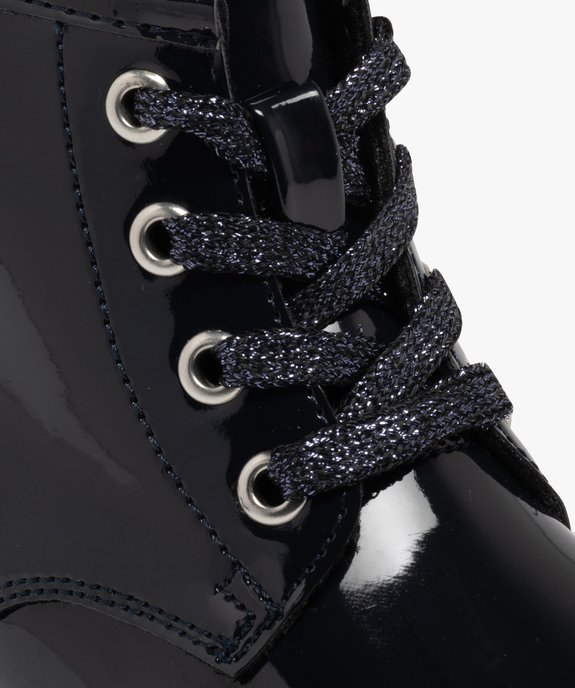 Boots fille vernies à lacets pailletées et avec zip vue7 - LOVELY WINGS GEMO FOR GOOD - GEMO