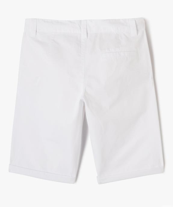 Bermuda en toile avec revers cousus garçon vue3 - GEMO (JUNIOR) - GEMO