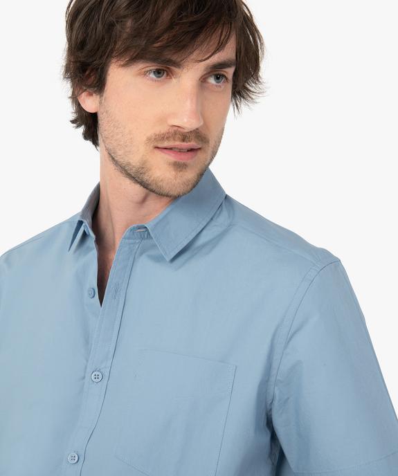Chemise homme à manches courtes unie coupe droite vue2 - GEMO (HOMME) - GEMO