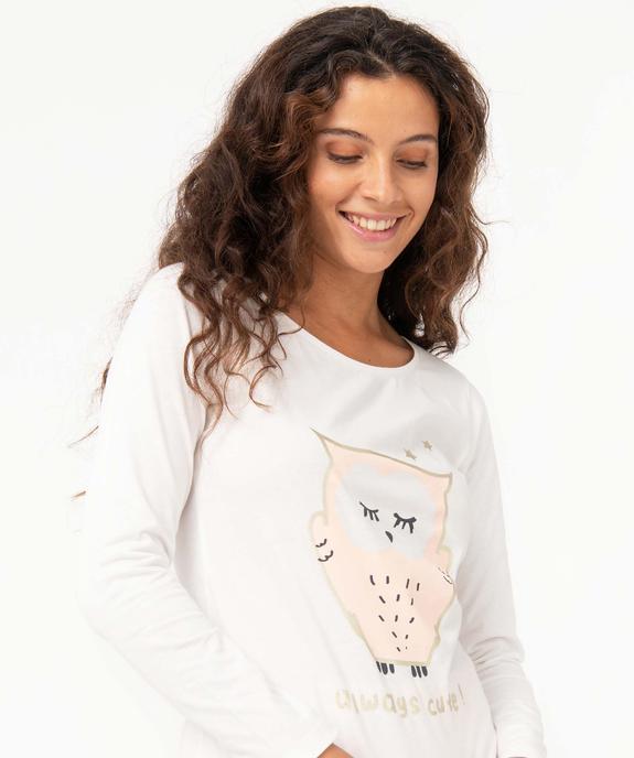 Pyjama bicolore avec motif femme vue5 - GEMO 4G FEMME - GEMO