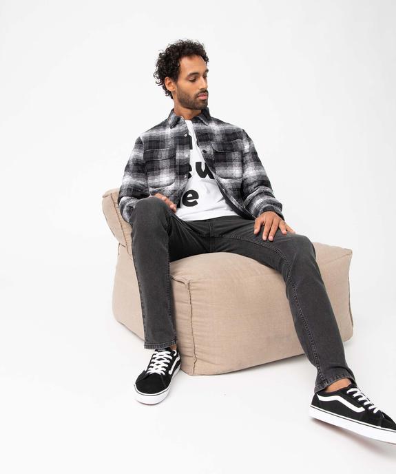 Jean homme coupe Slim délavé plissé sur les cuisses vue5 - GEMO 4G HOMME - GEMO