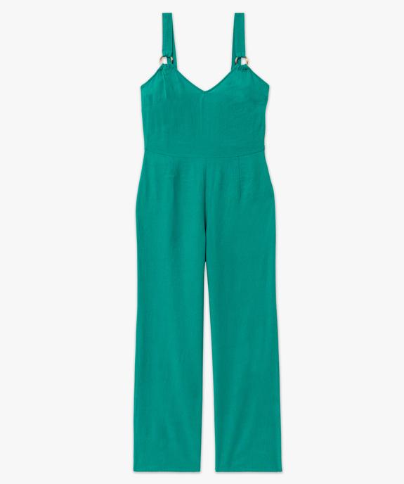 Combinaison pantalon femme à bretelles contenant du lin vue4 - GEMO 4G FEMME - GEMO