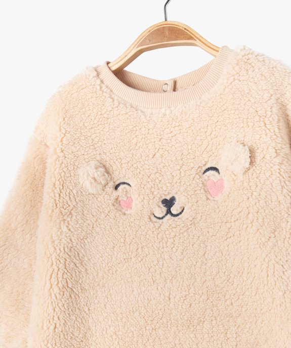 Robe sweat en maille peluche bébé fille vue2 - GEMO(BEBE DEBT) - GEMO