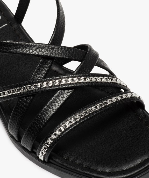 Sandales femme à talon plat et fines brides avec chainette vue6 - GEMO (CASUAL) - GEMO