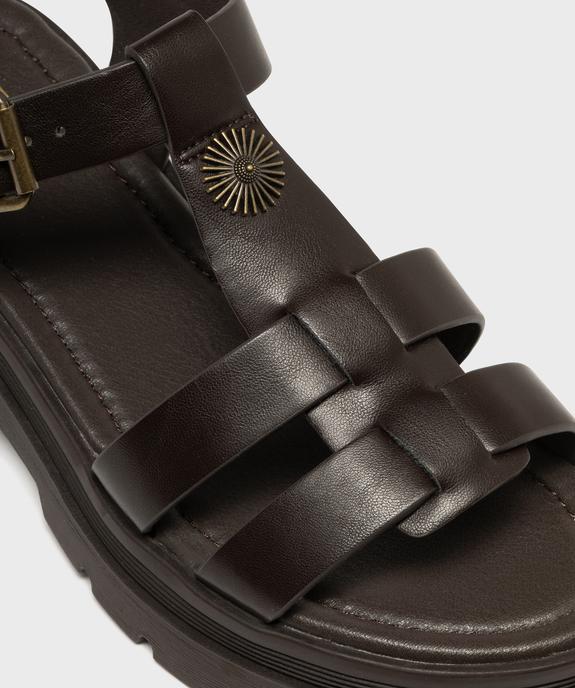 Sandales look spartiates à épaisse semelle crantée femme vue5 - 5 MILES - GEMO