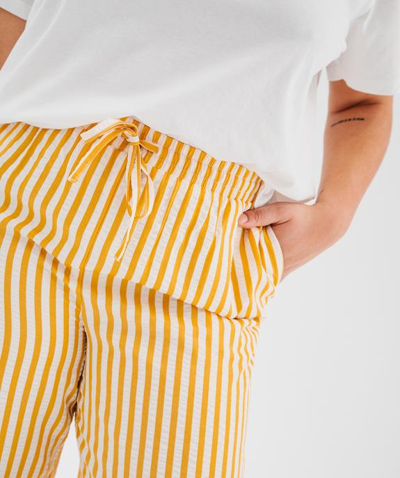 Pantalon rayée ample et fluide femme grande taille vue2 - GEMO 4G GT - GEMO