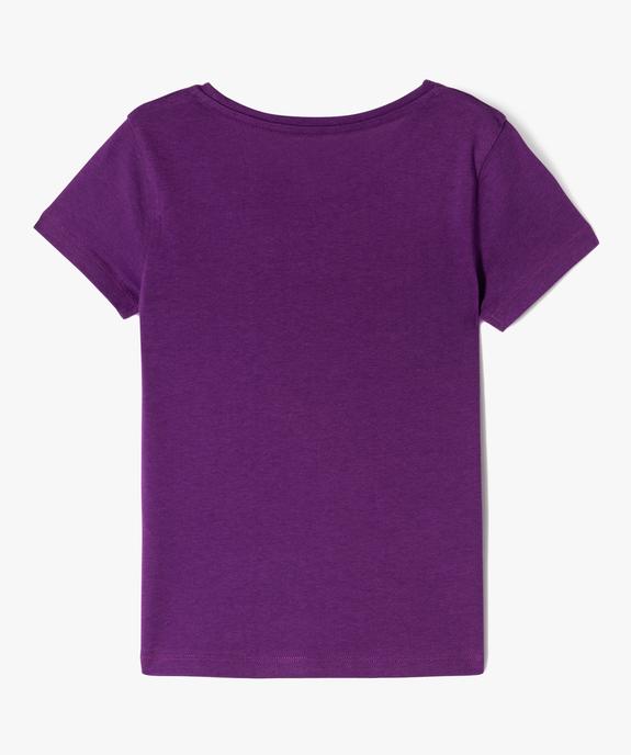 Tee-shirt à manches courtes uni fille vue3 - GEMO 4G FILLE - GEMO