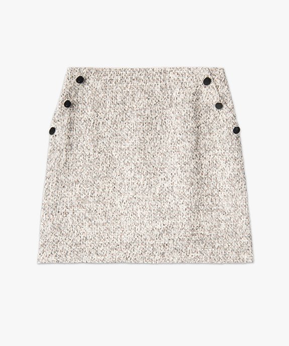 Jupe femme en maille aspect tweed avec fil pailleté vue4 - GEMO(FEMME PAP) - GEMO