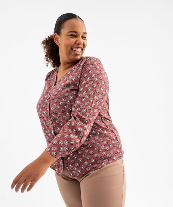 Chemise à manches longues imprimée femme grande taille vue1 - GEMO 4G GT - GEMO