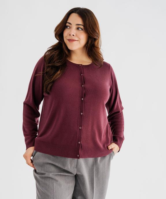 Gilet à col rond en maille fine femme grande taille vue2 - GEMO (G TAILLE) - GEMO