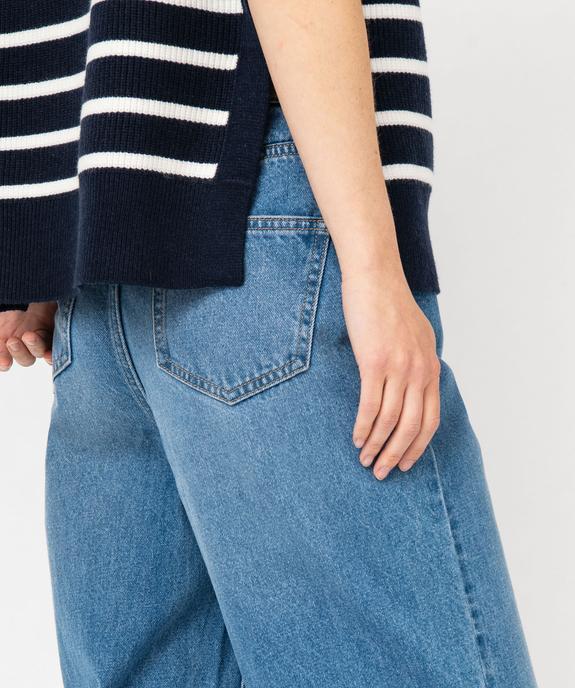 Jean wide leg taille haute femme vue2 - GEMO 4G FEMME - GEMO