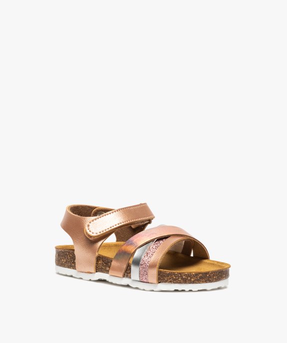 Sandales fille à brides pailletées et semelle liège  vue2 - GEMO (ENFANT) - GEMO