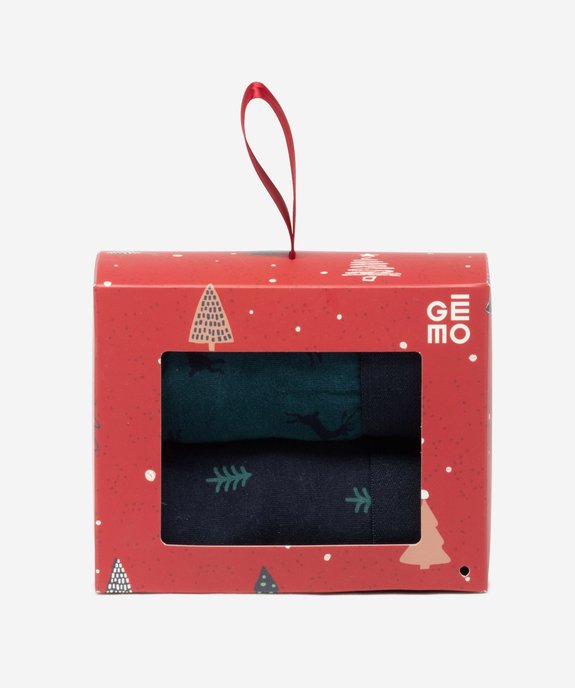 Boxer de Noël en coton stretch imprimé homme vue5 - GEMO 4G HOMME - GEMO