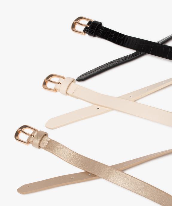 Ceintures fines à boucle fille (lot de 3) vue2 - GEMO (JUNIOR) - GEMO