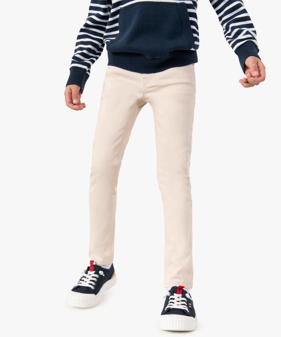 Pantalon garçon coupe skinny en toile extensible vue1 - GEMO 4G GARCON - GEMO