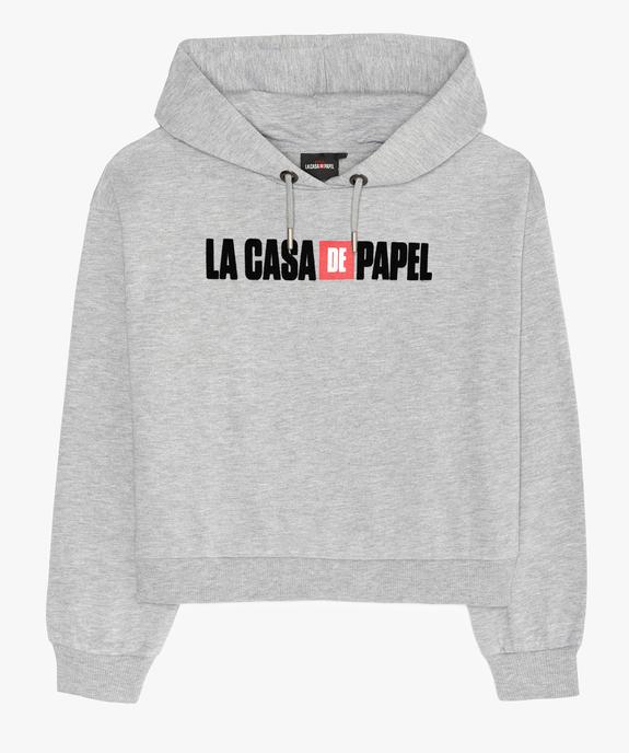 Sweat fille large et court à capuche - La Casa de Papel vue1 - CASA DE PAPEL - GEMO