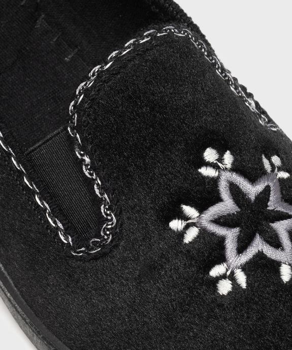 Chaussons enveloppants dessus velours motif fleur femme vue6 - G'FLEX GEMO FOR GOOD - GEMO