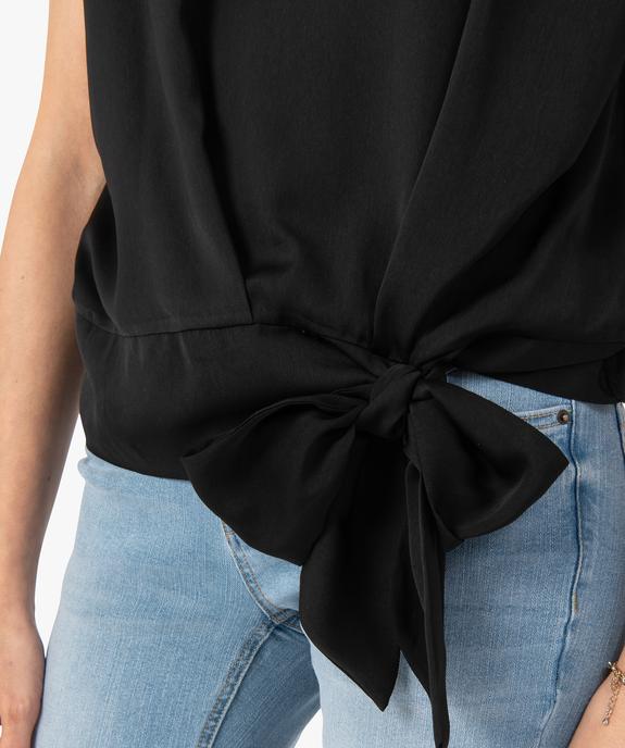 Débardeur femme bi-matières avec nœud dans le bas vue2 - GEMO(FEMME PAP) - GEMO