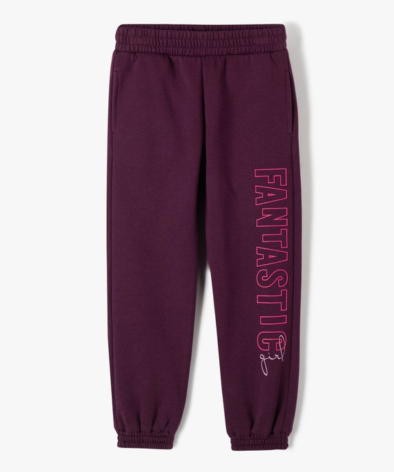 Pantalon de jogging fille avec inscription sur le côté vue1 - GEMO (ENFANT) - GEMO