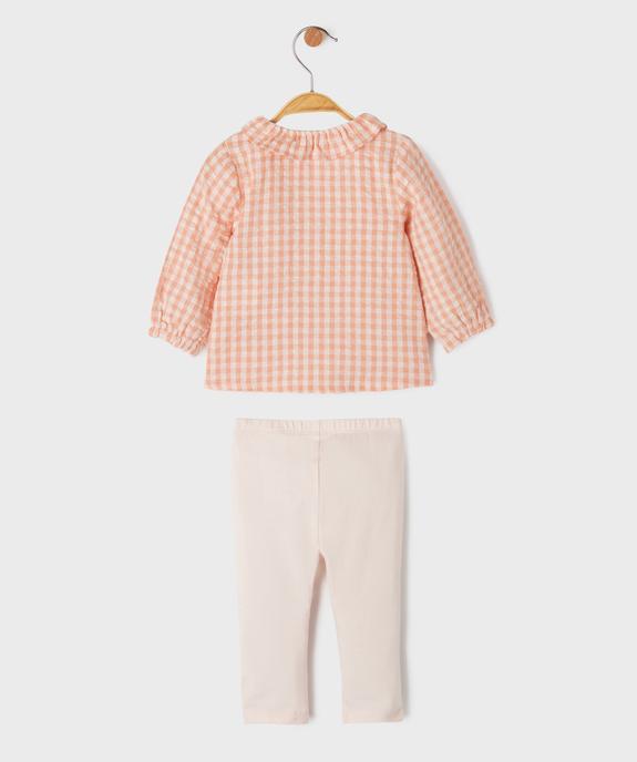 Ensemble 2 pièces blouse manches longues + legging bébé  vue3 - GEMO(BB COUCHE) - GEMO