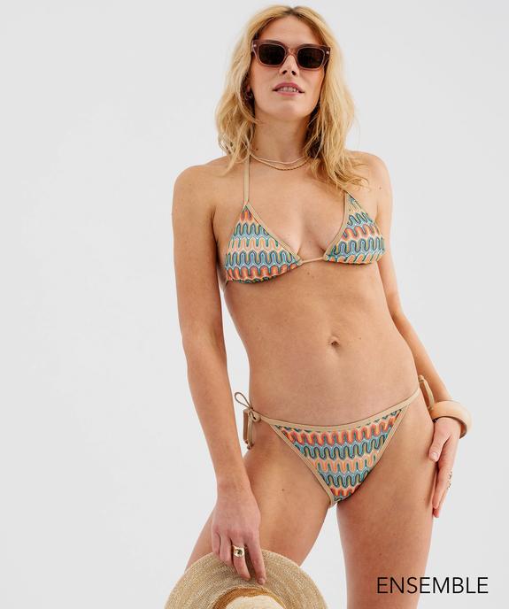 Ensemble de maillot de bain deux pièces triangle en crochet pour femme - GEMO