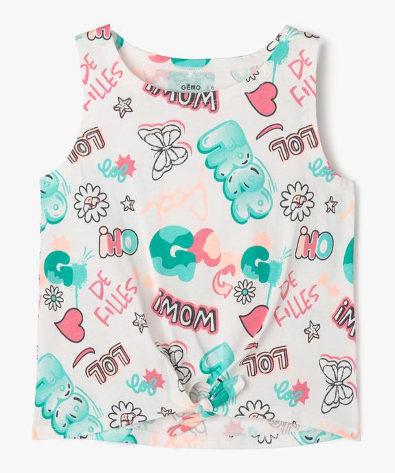 Débardeur imprimé noué à la taille fille vue1 - GEMO (ENFANT) - GEMO
