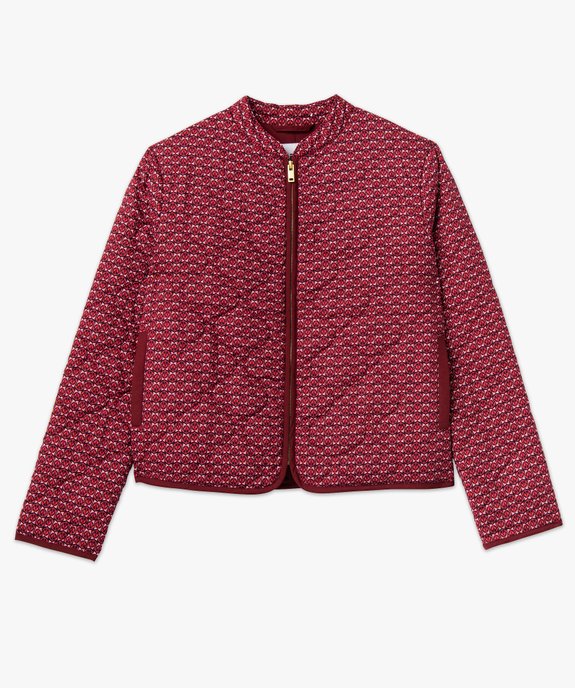 Veste matelassée à col rond et fermeture zippée femme vue4 - GEMO 4G FEMME - GEMO