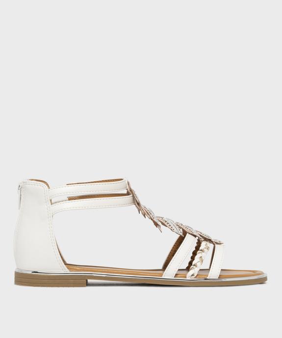 Sandales plates à brides avec fermeture zip au talon femme - Emilia Rosa vue2 - EMILIA ROSA - GEMO