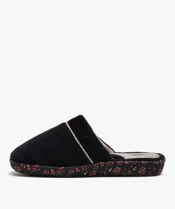Chaussons femme mules plates en velours ras - Dim vue3 - DIM - GEMO
