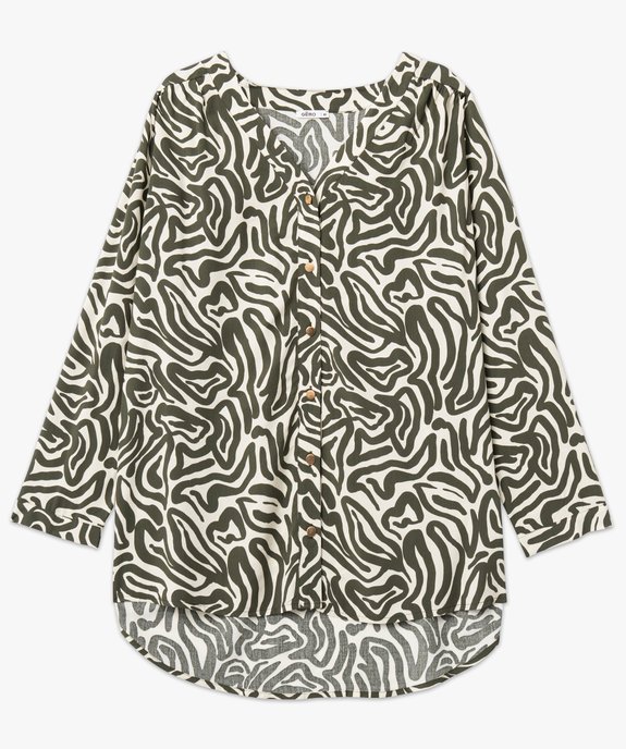 Chemise à manches longues imprimée femme grande taille vue4 - GEMO 4G GT - GEMO