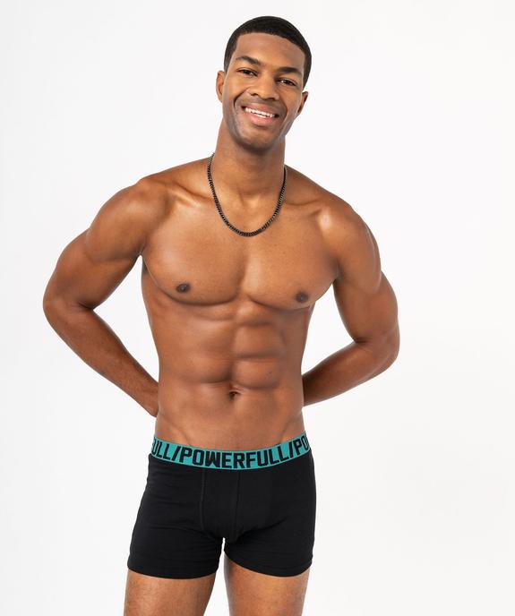 Boxer en coton stretch avec ceinture à message homme (lot de 2) vue4 - GEMO 4G HOMME - GEMO