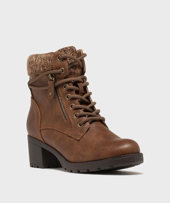Boots femme à talon et fourrées avec col chaussette vue8 - GEMO(URBAIN) - GEMO