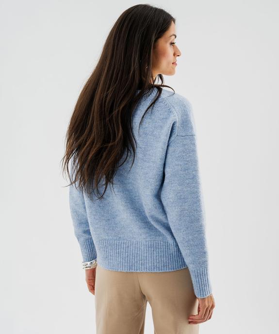 Pull col V en maille douillette femme vue4 - GEMO(FEMME PAP) - GEMO