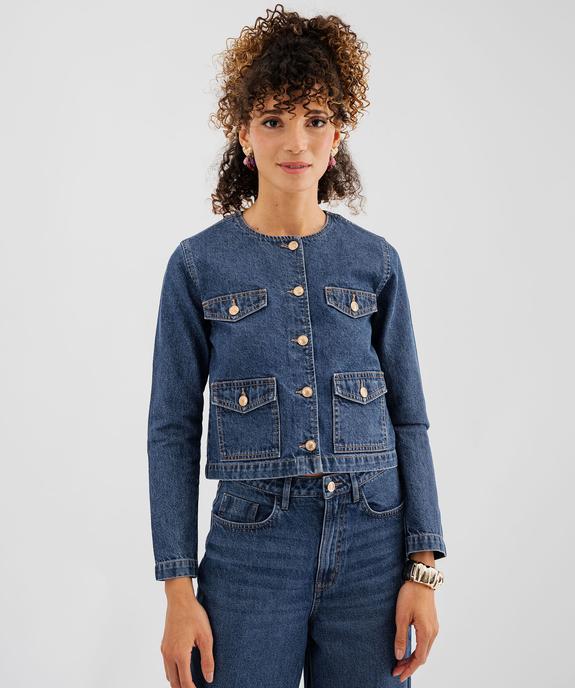 Veste en jean femme  vue1 - GEMO 4G FEMME - GEMO