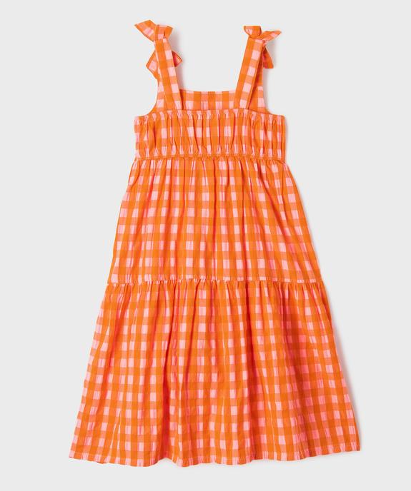 Robe à carreaux avec volants et noeud sur les bretelles fille vue3 - GEMO (ENFANT) - GEMO