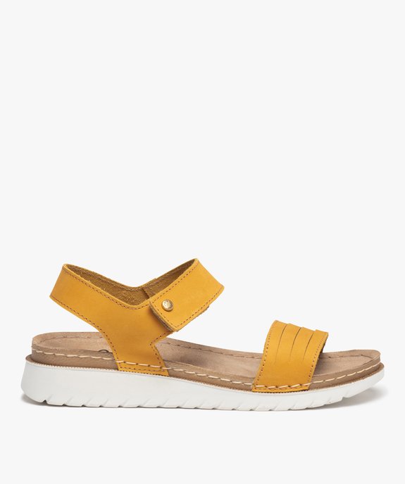 Sandales femme confort à brides en cuir  vue1 - GEMO (CONFORT) - GEMO