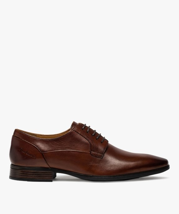 Derbies homme unis en cuir à bout amande – Pierre Cardin vue1 - PIERRE CARDIN D - GEMO