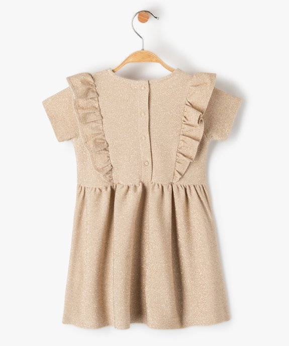 Robe bébé fille à manches courtes à paillettes avec volant sur le buste vue3 - GEMO(BEBE DEBT) - GEMO