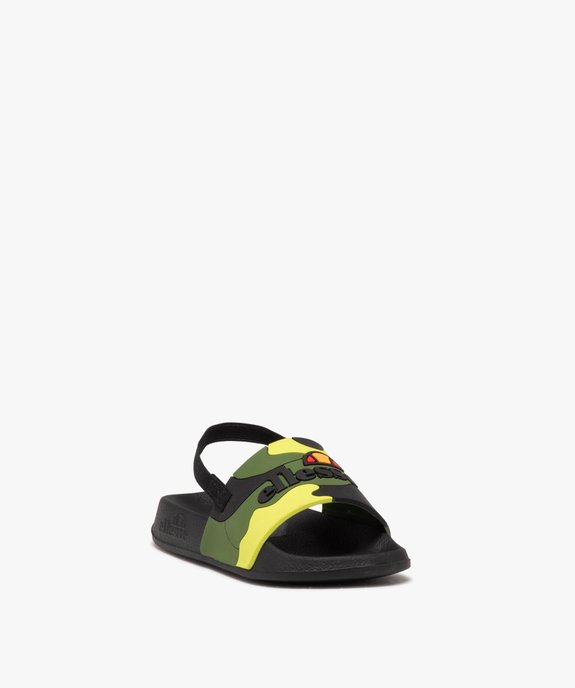 Mules de piscine garçon à bride talon élastique et bandeau camouflage - Ellesse vue2 - ELLESSE - GEMO