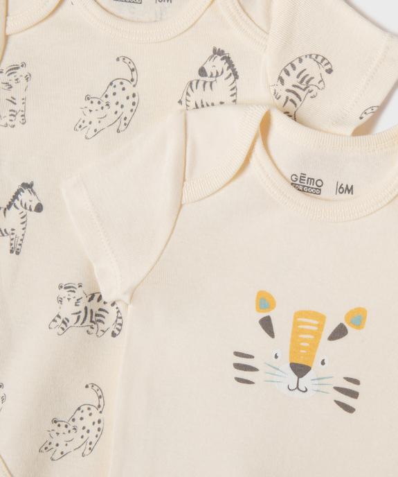 Body à manches courtes motifs animaux bébé garçon (lot de 3) vue2 - GEMO 4G BEBE - GEMO