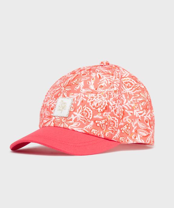 Casquette en toile de coton fleurie fille vue1 - GEMO 4G FILLE - GEMO