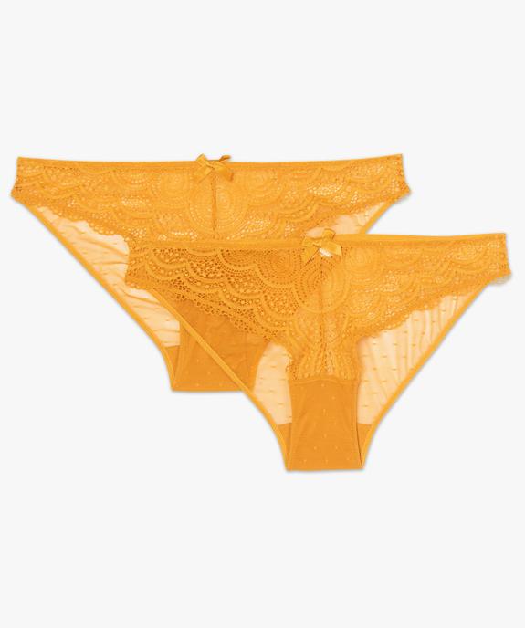 Culottes en dentelle et tulle femme (lot de 2) vue4 - GEMO(HOMWR FEM) - GEMO